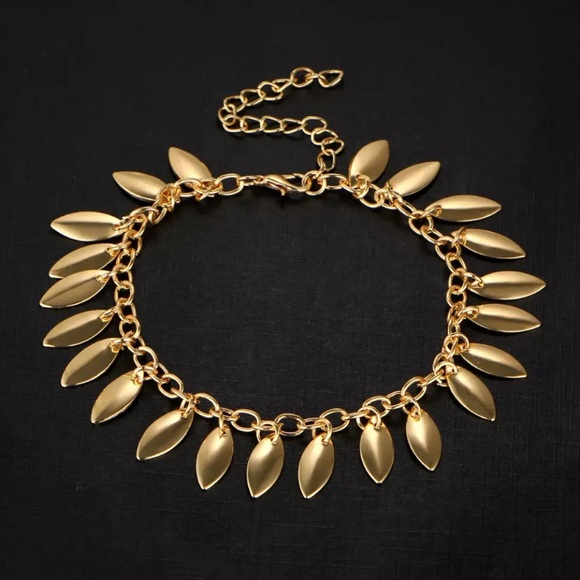 “Harmony” Gold Leaf Boho/Indie/Hippie Anklet - Picture 5 of 6
